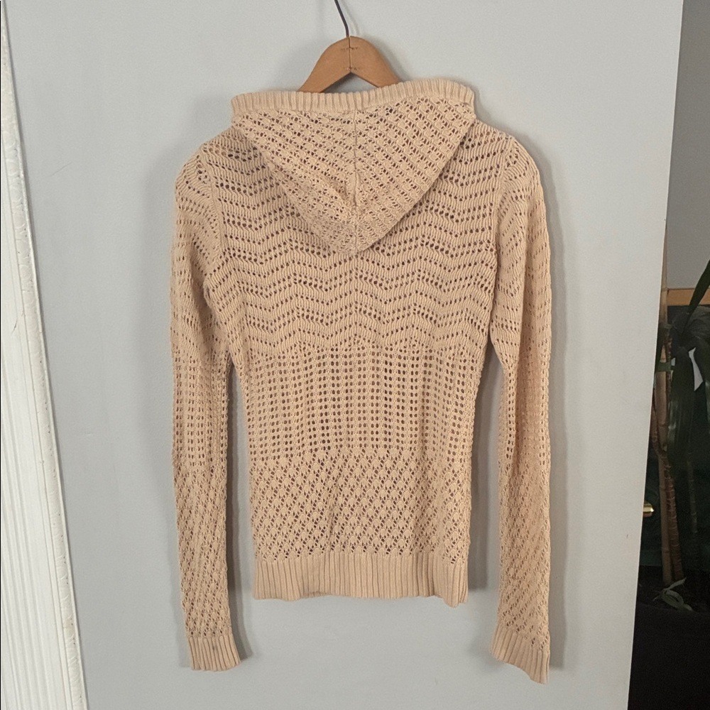 Athleta Cream Women's Crochet Zip Cardigan Sweater Sz XXS - Picture 4 of 5
